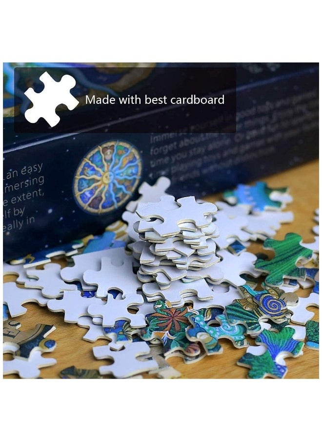 Round Jigsaw, Puzzle for Adults Zodiac Horoscope Puzzle Puzzles For Adults 500 Piece DIY Constellation Circular Jigsaw Puzzles