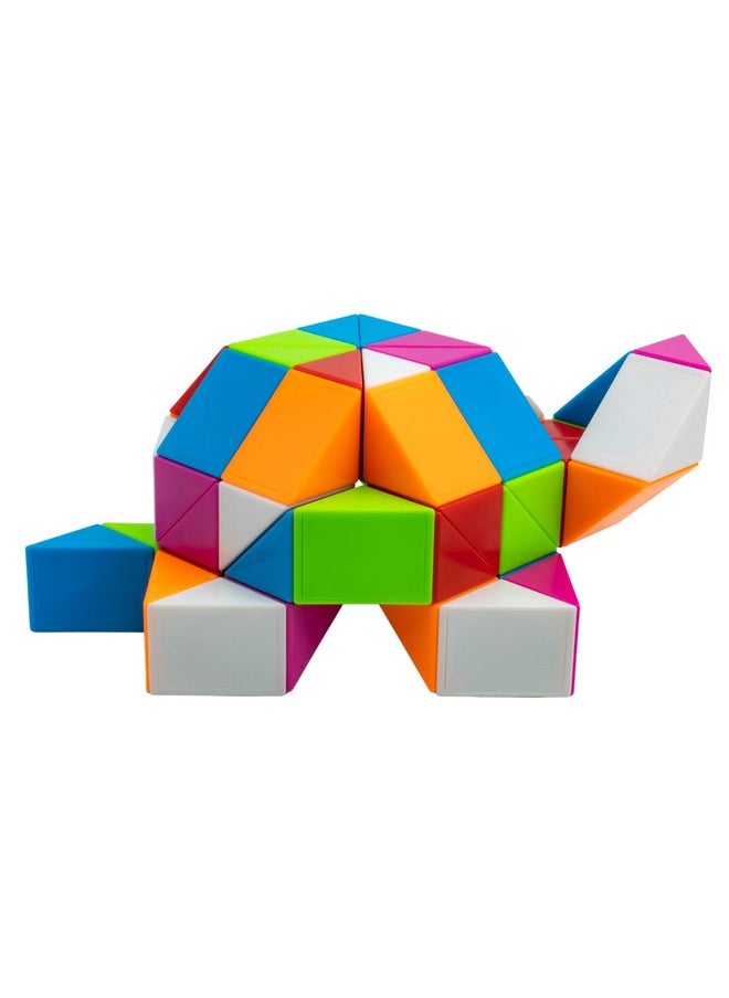 Magic Snake Rainbow Puzzle Cube (60 Wedges) | Twist And Turn Shape Creation Fun Game For Kids Boys Girls And Adults | Multicolor Brain Teaser Stress Buster Toy | For Ages 3 Years And Above