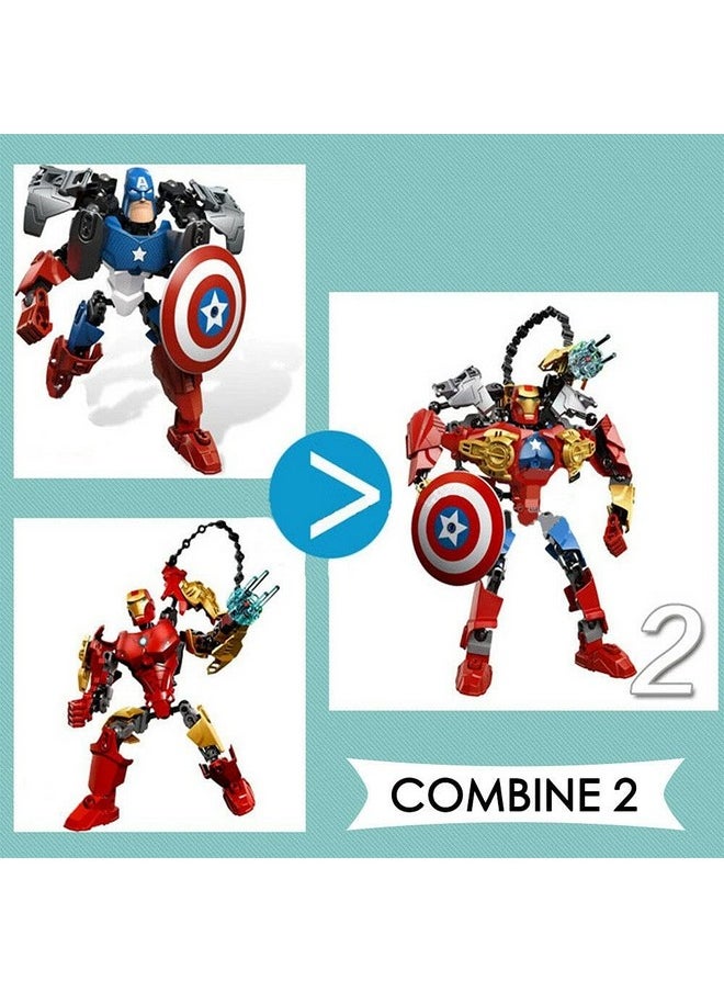 2In1 Super Hero Building Block Toy For Kids 3 Years, 3D Action Figure Puzzle Brick Assemble Kit Educational Toy Mind Trick Game For Boys & Girls Birthday Gift