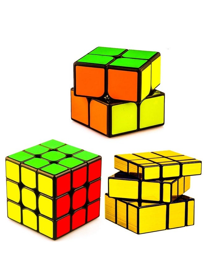 Cube 2X2 3X3 And Gold Mirror Cube High Speed Magic Puzzle Cubes Combo