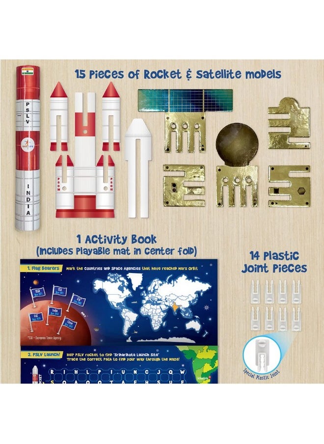 Mapology Mangalyaan | Isro Rocket Model & Satellite | Astronaut Toy | Educational Toys For Kids 5+Years | 3D Puzzles | Gifts For 5 Year Old Boy & Girl, Multi-Coloured