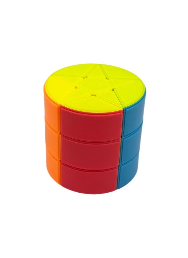 Kid Yj Star Barrel Cylinder High Speed Stickerless Magic Cube 3X3X3 (Cylindrical Star Barrel Cube) (Star Barrel)