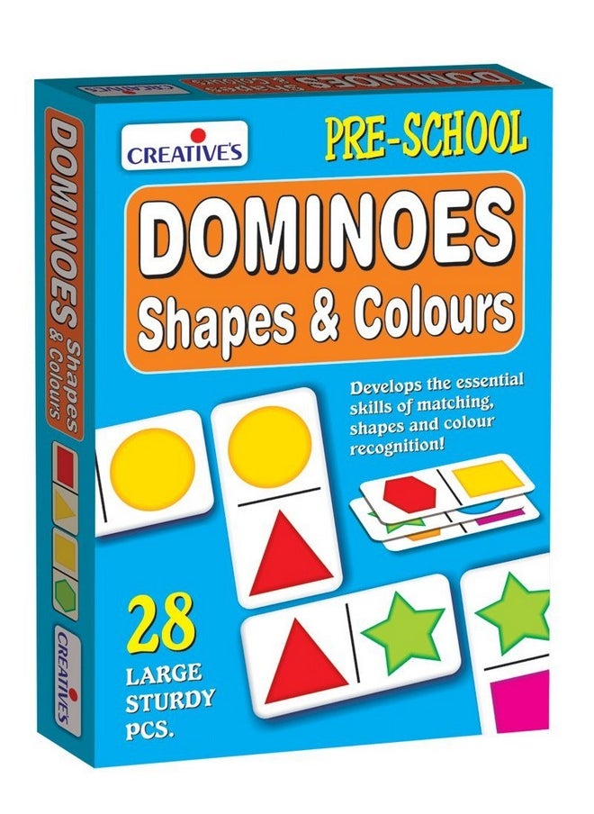 Creative Educational Aids P. Ltd. - Cre0651 Dominoes - Shapes And Colours Card Game (Multi-Color, 28 Pieces), 3 Years And Above