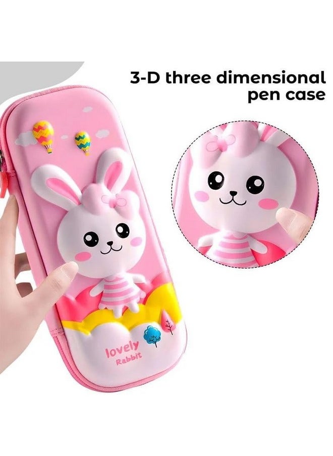 3D Cover Eva Pencil Case || Large Capacity Pencil Pouch For Boys & Girls || Cartoon Design Pencil Box/Case/Pouch For School (Print May Very) (Pack Of 1) (Rabbit Pouch)