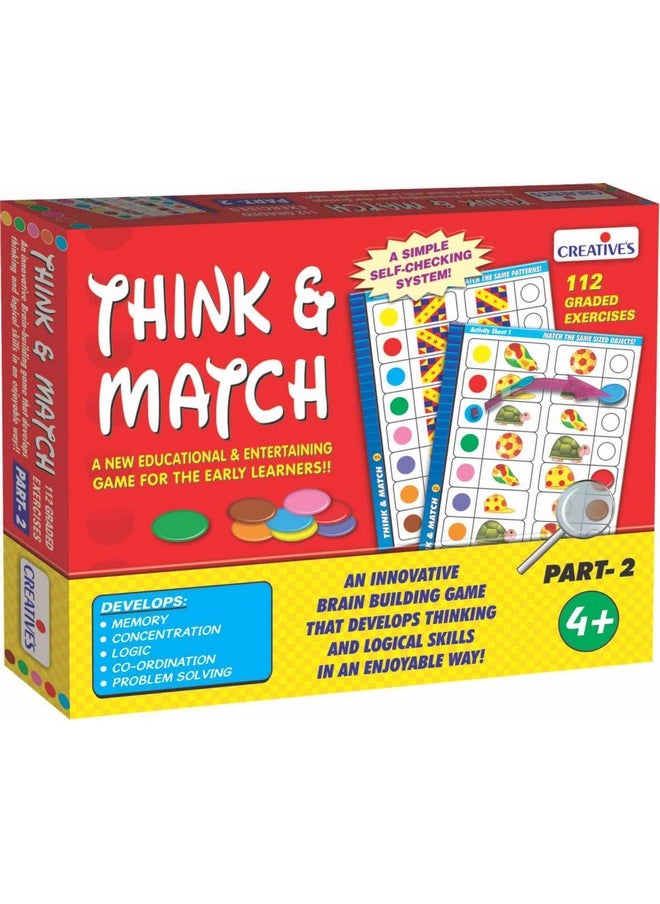 Creative Educational Aids P. Ltd. - Unisex Cre1059 Think And Match Part-2 Board Game (Multicolour) For Adult,Kid,112 Pieces