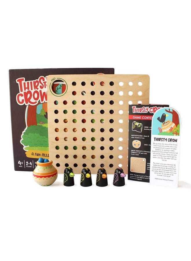 Wooden Thirsty Crow Board Game - Fun Family Game Set (4 Years+) | Multicolor | Eco Friendly & Safe | Organic & Non Toxic | Focused Play