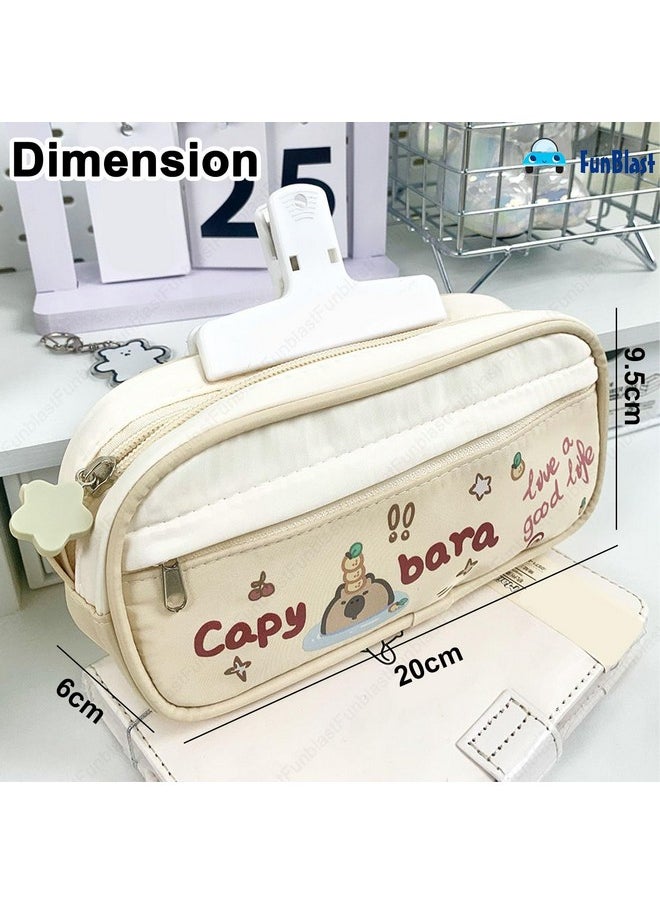 Pencil Pouch For Girls - Capybara Pouch For Girls, Multipurpose Zipper Pouch, Aesthetic Pouch For Girls, Kawaii Pencil Case, Cute Pouches For Girls, Return Gift For Kids (Multicolor)