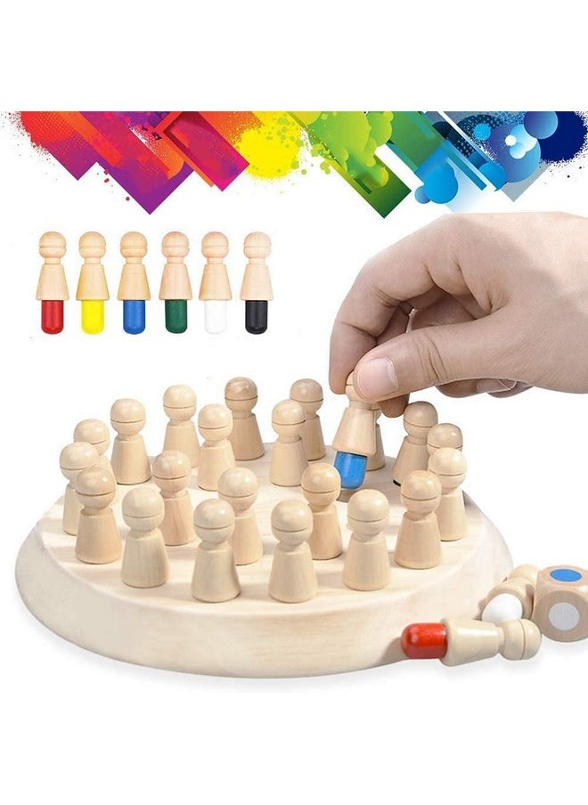 ® Wooden Memory Match Stick Chess Game Set, Funny Block Board Game Children Learning And Educational Parent-Child Interaction Toy Brain Training Games For Kids