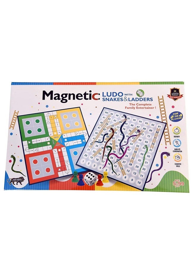 2 In1 Magnetic Snakes And Ladders With Ludo Game For Kids, Travel Board Game, 2 In 1 Classic Board Game