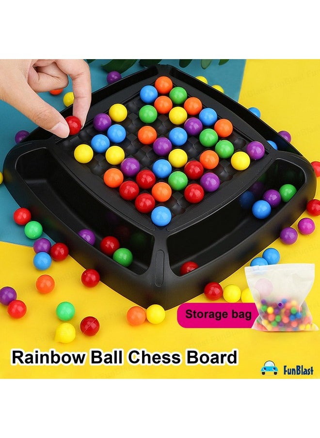 Rainbow Ball Chess Board Game For 2-4 Players, Game For Kids Puzzle Magic Rainbow Ball Matching Game - 48 Pcs Ball (Multicolor)