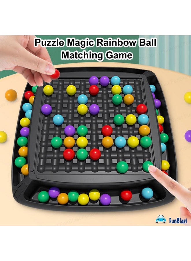 Rainbow Ball Chess Board Game For 2-4 Players, Game For Kids Puzzle Magic Rainbow Ball Matching Game - 48 Pcs Ball (Multicolor)