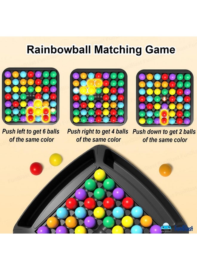 Rainbow Ball Chess Board Game For 2-4 Players, Game For Kids Puzzle Magic Rainbow Ball Matching Game - 48 Pcs Ball (Multicolor)