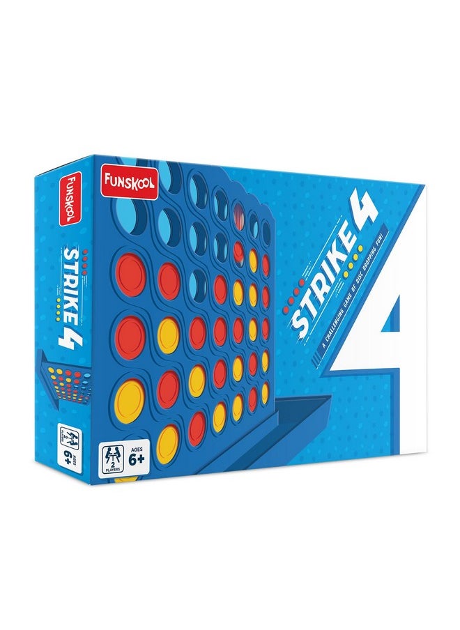 Games, Strike 4, Classic Disc Dropping Game, 4 In A Row, Connect Game, Family Games, Strategy Board Games, Toys For Kids And Adults, 2 Players, Ages 6 Years And Above, Multicolour