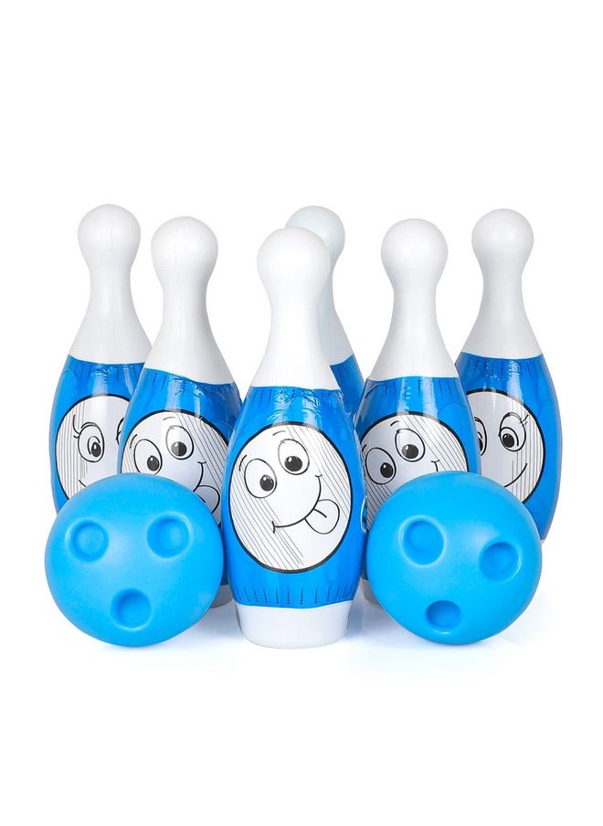 Bowling Game For Kids 6 Pin 2 Balls Bowling Set For Kids Games Indoor Outdoor Play For Boys Girls (Blue)