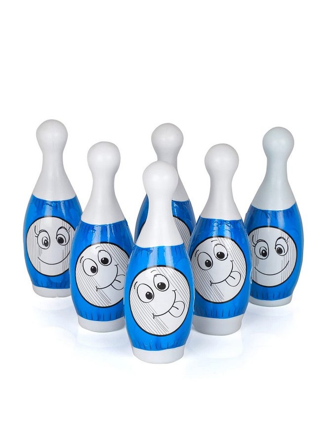 Bowling Game For Kids 6 Pin 2 Balls Bowling Set For Kids Games Indoor Outdoor Play For Boys Girls (Blue)