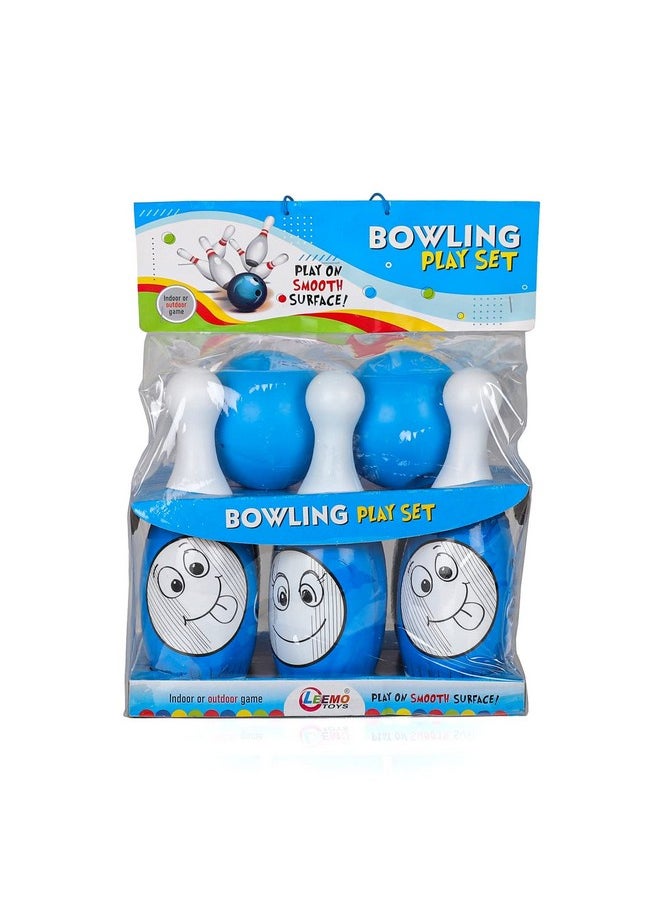 Bowling Game For Kids 6 Pin 2 Balls Bowling Set For Kids Games Indoor Outdoor Play For Boys Girls (Blue)