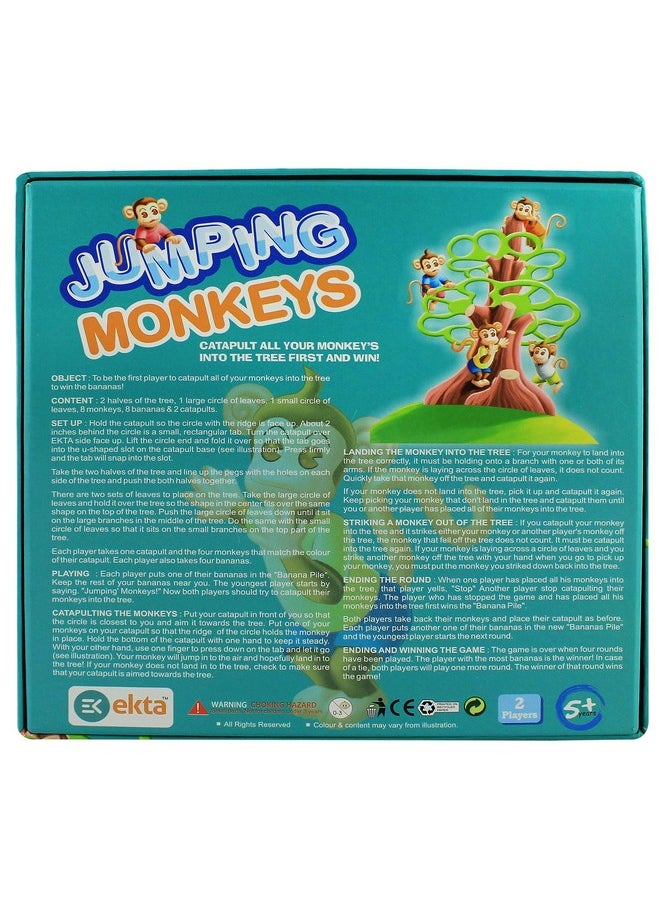 Jumping Monkeys Small Catapult Toy 2 Players Board Game For Kids (Multicolour)