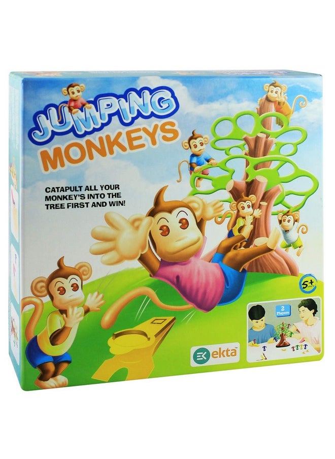 Jumping Monkeys Small Catapult Toy 2 Players Board Game For Kids (Multicolour)