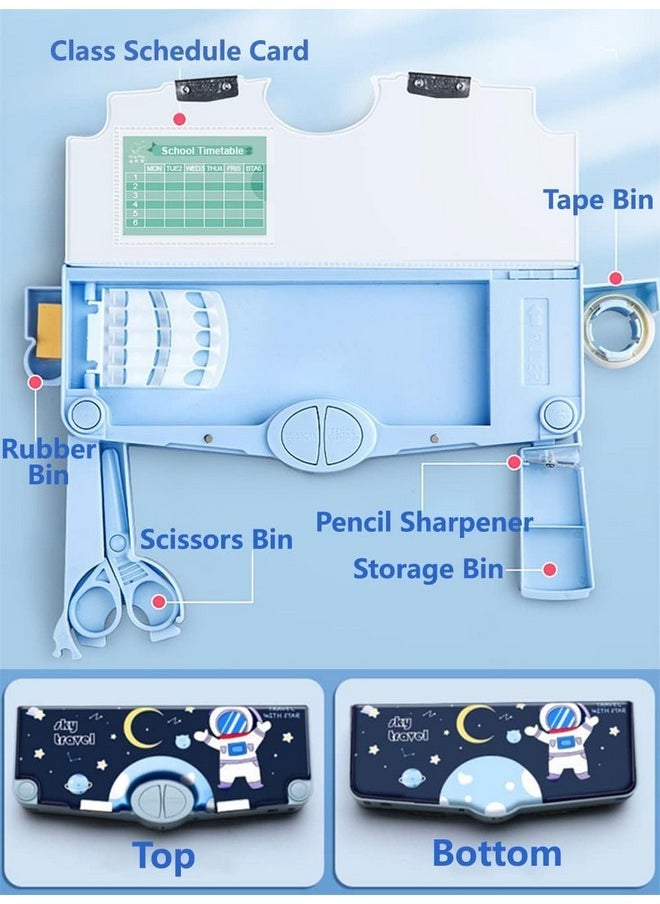 Plastic Astronaut Multifunctional Pencil Box For Kids,Space Theme Pencil Case,Magnetic Pencil Box,Pop Up Pencil Box With Buttons,Space Theme Return Gifts For Kids,Boys&Girls,Multicolor