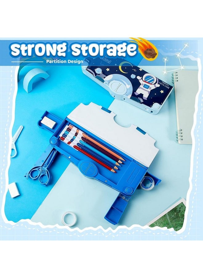 Plastic Astronaut Multifunctional Pencil Box For Kids,Space Theme Pencil Case,Magnetic Pencil Box,Pop Up Pencil Box With Buttons,Space Theme Return Gifts For Kids,Boys&Girls,Multicolor