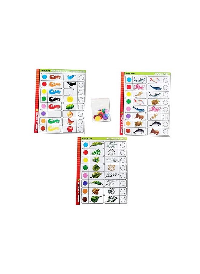 Think & Match Part-1, Brain Building Games For Kids, Develops Thinking & Logical Skills, Self Checking Learning Games| Matching Colour Activity Card| 112 Graded Exercises | Ages 4 & Up