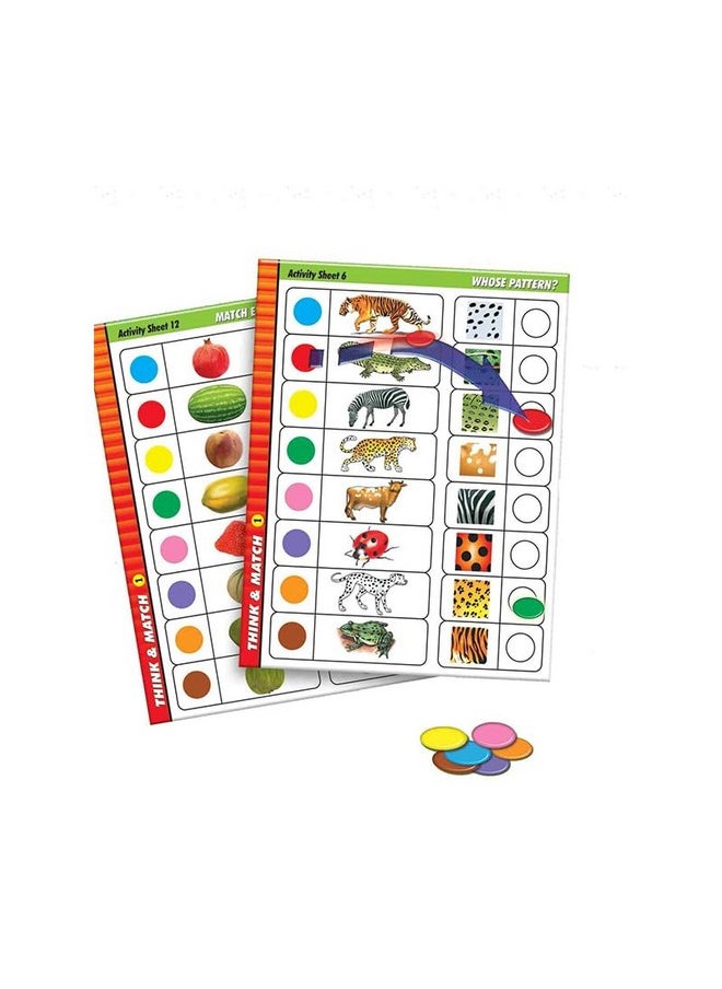 Think & Match Part-1, Brain Building Games For Kids, Develops Thinking & Logical Skills, Self Checking Learning Games| Matching Colour Activity Card| 112 Graded Exercises | Ages 4 & Up