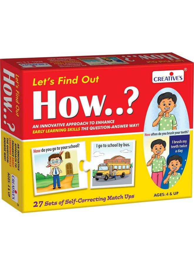 Let'S Find Out-How | Wh Question Series | Self-Correcting Match Ups Game | How Is The Part Of What, When, Where, Why, Who Series | Game For Ages 4 & Above