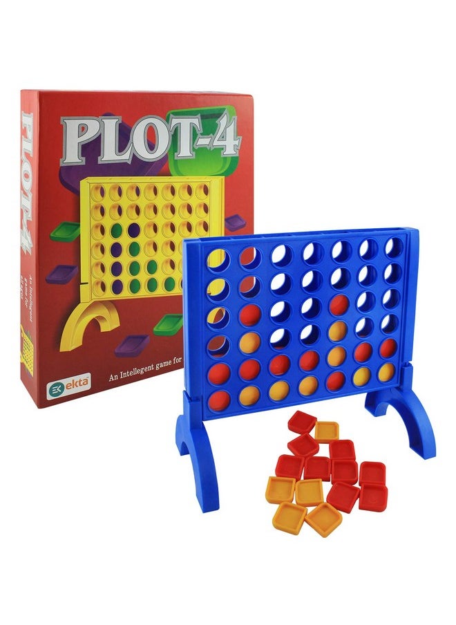 Plot-4 Board Game For Family (Multicolour), All Age, Multicolor