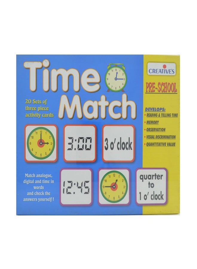 Creative Educational Aids P. Ltd. - Cre1062 Time Match Card Game (Multi-Color)