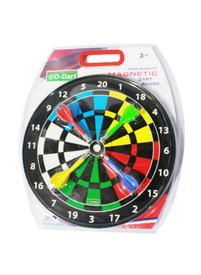 Magnetic Dartboard With 4 Soft Darts Family Indoor & Outdoor Fun Games, Dart Board Set (Multicolour-Small)