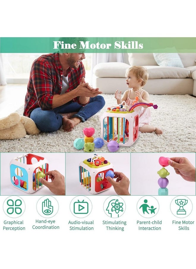 Montessori Toys 7 In 1 Baby Sensory Toys For Kids Educational Learning Shape Sorter Activity Stacking Toys Baby Shape Sorting Toys Interactive Toy Fine Motor Skill Developmental