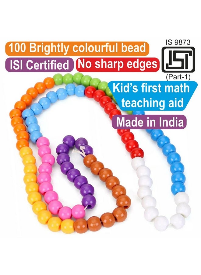 Counting Beads, Counting Toys For Kids, Age 3+, Multicolour, (100 Beads)