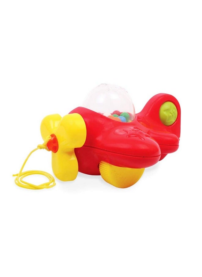 Funskool My First Aeroplane, Ball Popping Pull Along Toy, Encourages Walking, Balls Popping Sound, 12 Months & Above, Infant And Preschool Toys