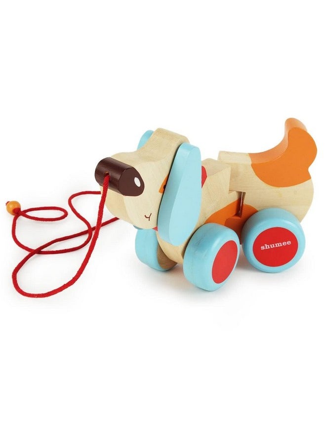 Wooden Pull-Along Dog(Bruno) Toy (1 Years+) | Multicolor | Eco Friendly & Safe | 100% Child Safe | No Plastic | Astm Certified