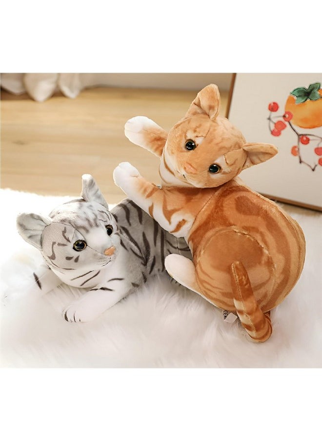 Cute Cat Soft Stuffed Plush Animal Toy For Kids Boys & Girls Birthday Gifts (Color: Grey; Size: 35 Cm)