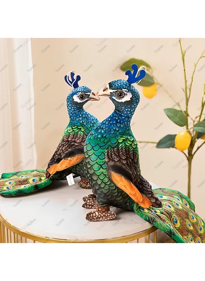 Beautiful Peafowl Peacock Zoo Bird Soft Stuffed Plush Toy For Kids Boys & Girls Birthday Gift (Size: 35 Cm; Color: Multicolor)