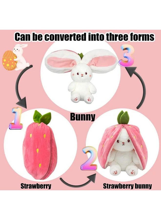 Reversible Bunni Rabbite Doll Soft Toy For Girl/Kids Skin Friendly Ultra Soft Animal Toys Birthday Gift For Baby Boy, Kids, Girl, Girlfriend (Size 25Cm) (Pink & White)