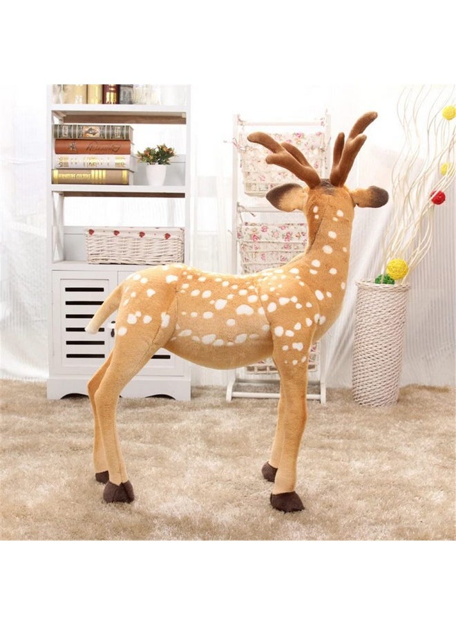 Standing Deer Soft Stuffed Plush Animals Toy For Kids Birthday Gift (Size: 40 Cm; Color: Brown)