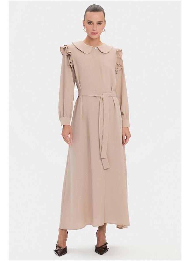 Ruffled Collar Maxi Dress