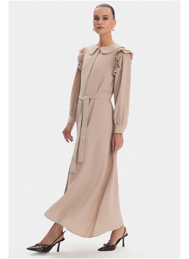 Ruffled Collar Maxi Dress