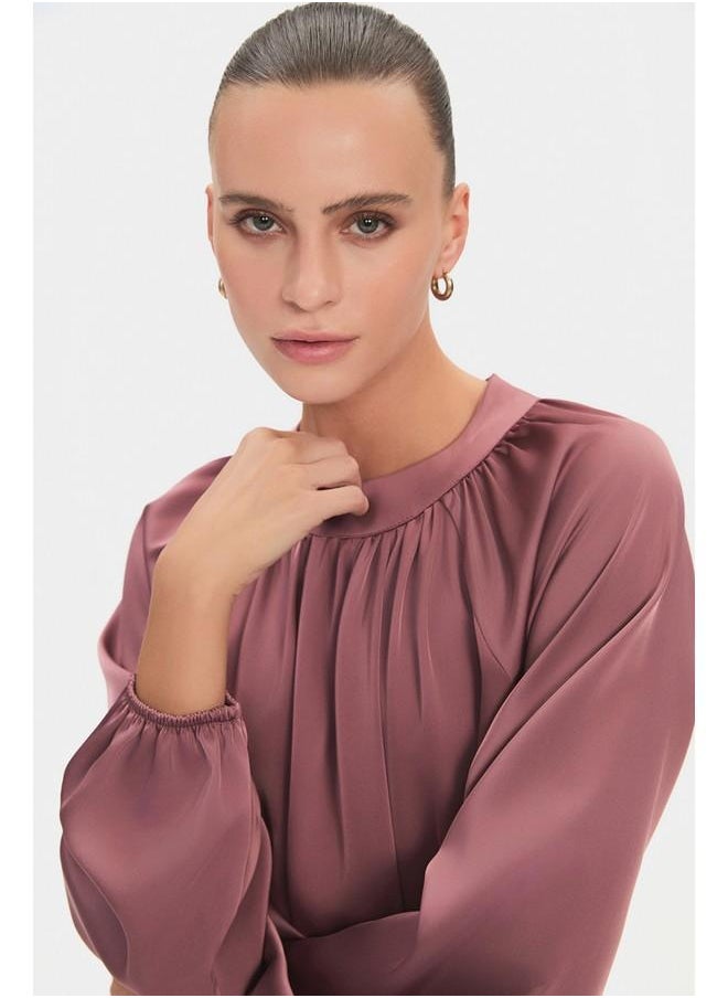 Ruffled Satin Maxi Dress