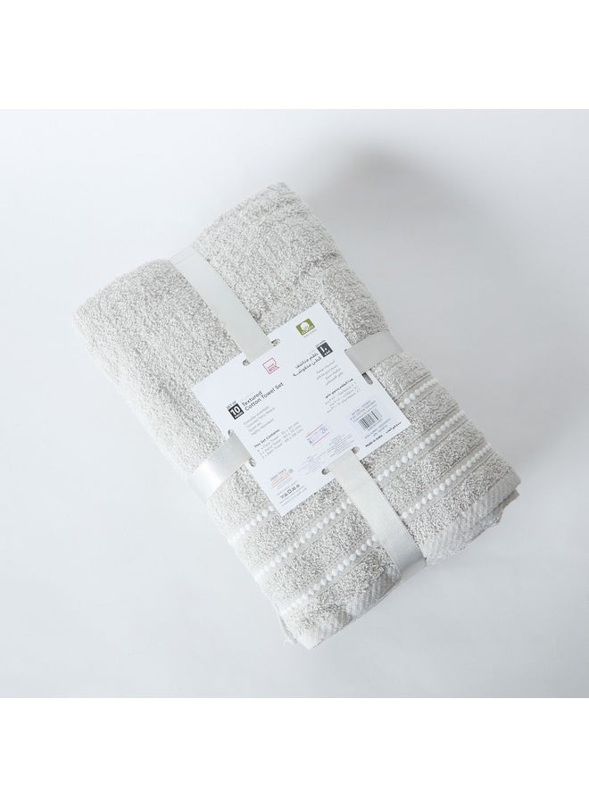 Atlanta 10-Piece Textured Cotton Towel Set 136 x 68 cm