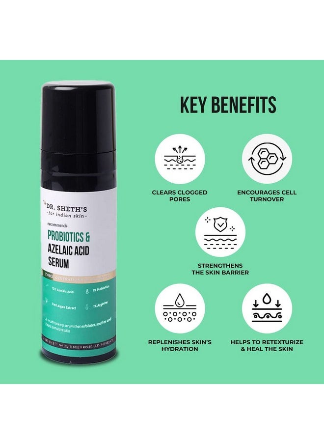 Probiotics & Azelaic Acid Serum For Highly Sensitive Skin | Improves Skin Texture & Reduces Irritation | Lightweight & Non-Greasy | For Women & Men | 30 Ml