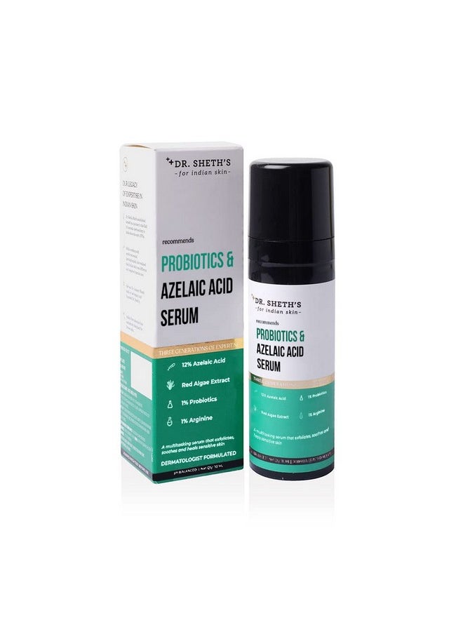 Probiotics & Azelaic Acid Serum For Highly Sensitive Skin | Improves Skin Texture & Reduces Irritation | Lightweight & Non-Greasy | For Women & Men | 30 Ml