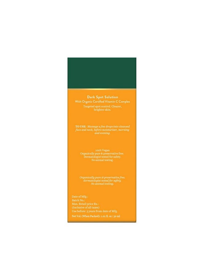 Vitamin C Dark Spot Solution Serum 30Ml | Brightening, Radiant Skin, Reduce Pigmentation |All Skin Tone | Sls & Paraben Free