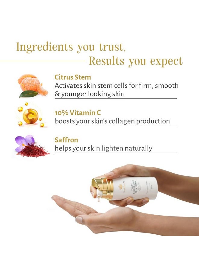 Timeless Restorative Skin Elixir - Visibly Brightens, Hydrates, Firms Skin With Ayurvedic Super Herbs And Citrus Stem Cell Technology - Facial Serum For All Skin Types - 30Ml Pump Bottle