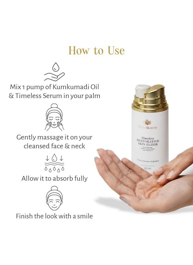 Timeless Restorative Skin Elixir - Visibly Brightens, Hydrates, Firms Skin With Ayurvedic Super Herbs And Citrus Stem Cell Technology - Facial Serum For All Skin Types - 30Ml Pump Bottle