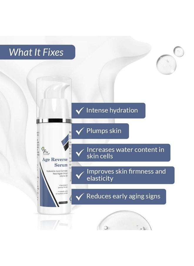5% Hyaluronic Acid Serum, Age Reverse Serum For Glowing Skin, Anti Aging Face Serum For Unisex Improves Fine Lines, Wrinkles & Age Spots, Glowing Serum For Face - 30Ml