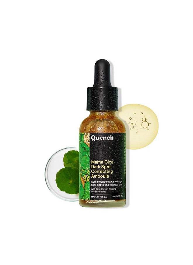 Quench Dark Spot Correcting Serum With Cica Herb Repair & Hyaluronic Acid | Concentrated Ampoule To Reduce Dark Spots | For Pigmented And Uneven Skin Tone | Made In Korea (30Ml)