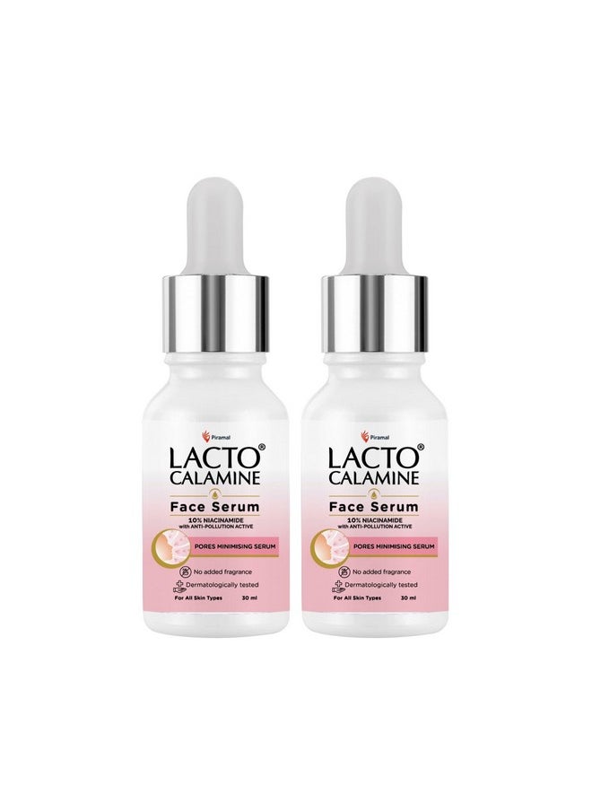 10% Niacinamide Face Serum | 30Ml X Pack Of 2 | Pore Minimizing, Acne Marks, Blemishes & Oil Balancing | Face Serum For Women & Men | Reduces Pigmentation | Dermatologically Tested